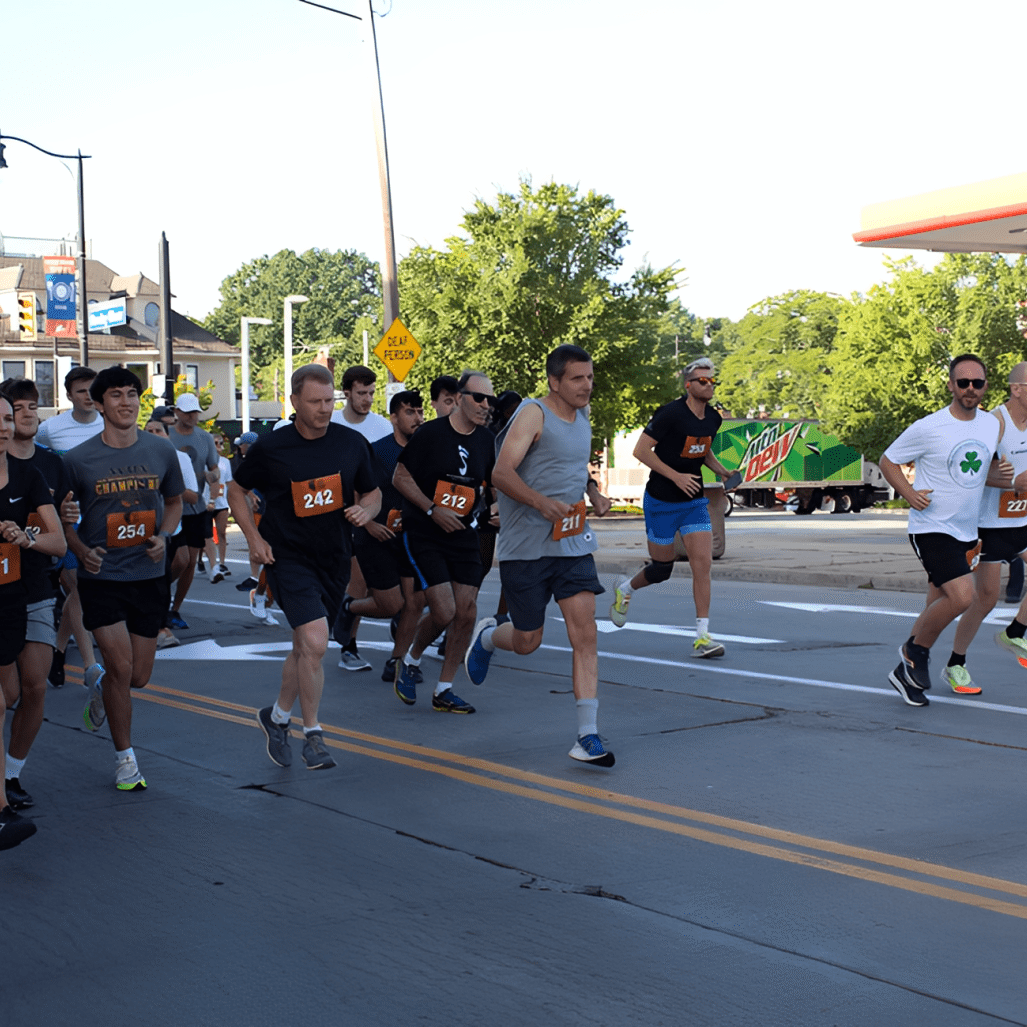 Runners participating in a street race